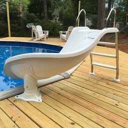 Inter-Fab ZM-CR-SS Zoomerang Slide Right Turn Slide Kit, White Above Ground Pool Slide Ideas, Dream Landscaping, Above Ground Pool Slide, Backyard String Lights, Pool Water Slides, In Ground Pool, Pool Deck Plans, Outdoor Jobs, Deck Layout