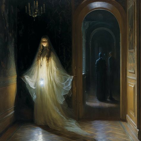 The Phantom Painter, 70s Dark Fantasy Art, Haunting Paintings, Phantom Painting, Haunted Manor, Gothic Artwork, Goth Art, Gothic Horror, Arte Inspo