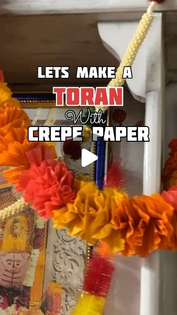 Diy Toran Ideas, Diy Toran, Toran Ideas, Diwali Decor Ideas, Diwali Decor, Diwali Diy, Instagram Diy, Diwali Decorations, Crepe Paper