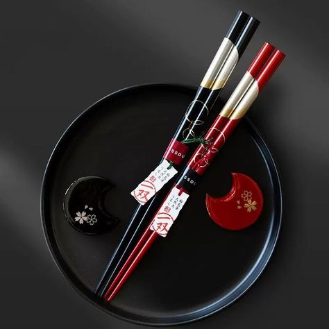 Black Chopsticks, Red Chopsticks, Chopsticks Design, Japan Package, Wooden Chopsticks, Japanese Chopsticks, Wedding Gift Set, Chopstick Rest, Wooden Gift Boxes