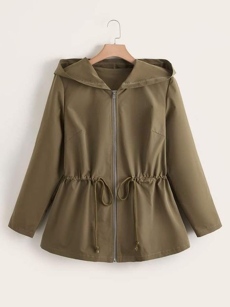 Army Green Coat, Outfit Elegantes, Fall Fit, Plus Size Coats, Green Coat, Hooded Coat, Women's Coats & Jackets, Army Green, Hooded Jacket