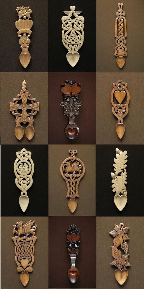 Love Spoons Welsh, Welsh Wedding Traditions, Welsh Patterns, Welsh Spoons, Welsh Traditions, Carving Letters In Wood, Welsh Symbols, Welsh Wedding, Unique Wood Carving