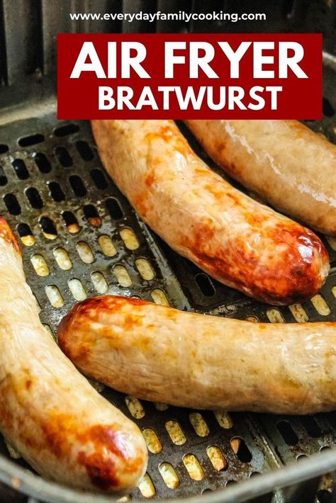 Brats Air Fryer, Air Fryer Bratwurst, Air Fryer Brats, How To Cook Brats, Brats Recipes, Small Air Fryer, New Air Fryer Recipes, The Best Air Fryer, Cooks Air Fryer