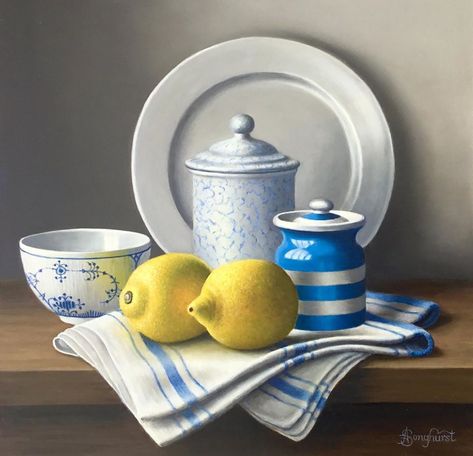 Anne Songhurst on Instagram: “Cornishware Pot with Lemons 12”x12” #stilllifepainting  #oilpainting #stilllifewithlemons #realismpainting #contemporarystilllifepainting” Still Life Sketch, Still Life Pictures, Still Life 2, Life Drawing Reference, Still Life Images, Object Photography, Still Life Fruit, Object Drawing, Fruit Photography