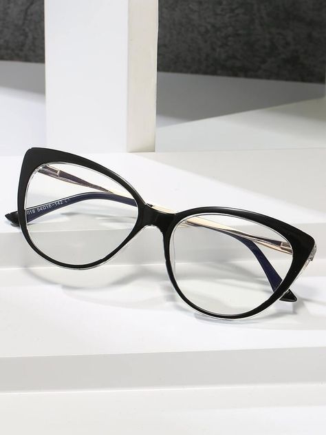 Cat Eye Spectacles Women, Cat Eye Frames Eyeglasses, Cat Glasses Frames, Black Eye Glasses, Black Cat Eye Glasses, Spectacles Women, Unique Glasses Frames, Specs Design, Cat Eyeglasses