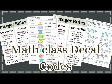 Maths Decals Bloxburg, Math Class Bloxburg Decal, English Decals Bloxburg, Bloxburg Principals Office Decals, Bloxburg High School Names Codes, Bloxburg School Names, Bloxburg Math Decal Codes, Bloxburg Math Decals, Bloxburg Math Class Decals