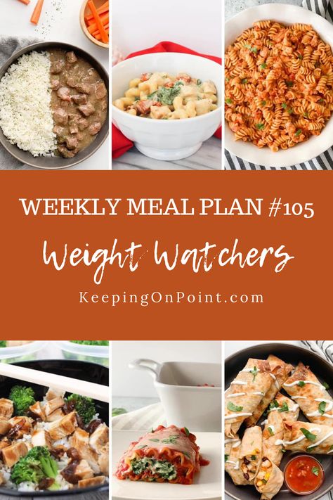 WW (Weight Watchers) Weekly Meal Plan #105 Ww Meal Plan, Weight Watchers Crock Pot Recipes, Weight Watchers Menu, Keeping On Point, Weight Watchers Meal Plans, Eating Light, Points Recipes, Weekly Meal Plan, Sandwiches For Lunch