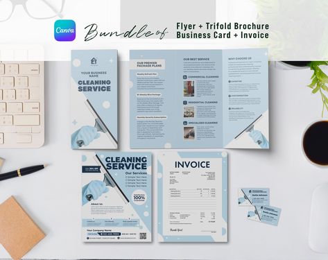 Cleaning Service Flyer, Trifold Brochure Template, Professional Cleaning Services, Cleaning Business, Commercial Cleaning, Trifold Brochure, Invoice Template, Instagram Business, Professional Cleaning