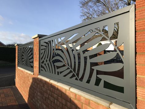 Metal Panel Wall, Metal Panels For Outdoors, Fance Iron Modern, Decorative Metal Panels Outdoor, Metal Cnc Design In Elevation, Laser Cut Panels Exterior, Pagar Modern, درابزين السلم, Modern Window Grill