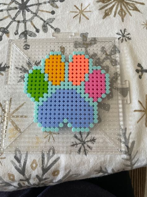 Paw Print Perler Bead Patterns, Perler Ideas, Rainbow Dog, Dog Bones, Perler Beads Designs, Fuse Beads, Bone Beads, Dog Paw, Perler Bead Patterns