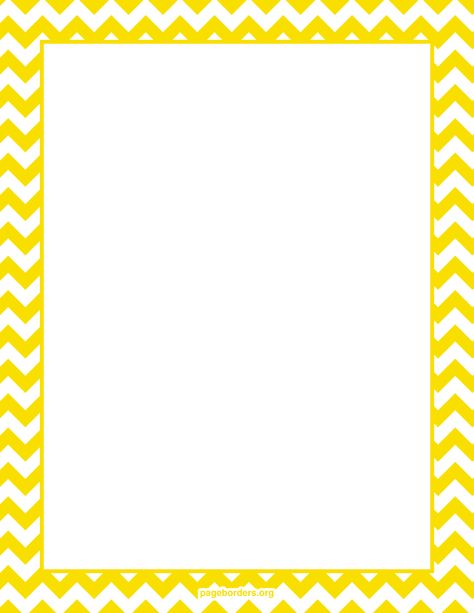 Page Boarders, Diy Recipe Binder, Chevron Borders, Printable Border, Yellow Frame, Yellow Border, Border Templates, School Frame, Page Borders Design