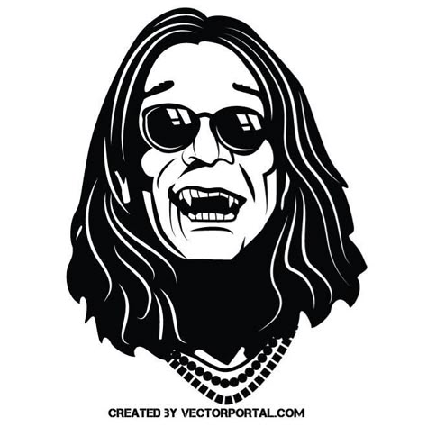 Singer Ozzy Osbourne vector image Ozzy Osbourne Drawing, Ozzy Osbourne Tattoo, Ozzy Tattoo, Tattoo Appointment, Occult Tattoo, Traditional Tattoo Sleeve, Heavy Metal Art, Silhouette People, Halloween Templates