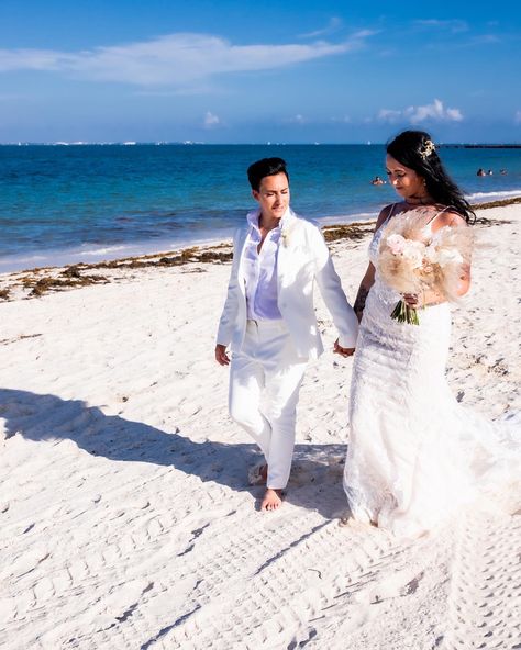 #wedding #destinationwedding #lesbian Lesbian Beach Wedding, Lighthouse Wedding, Mexican Wedding, Beach Wedding, Destination Wedding