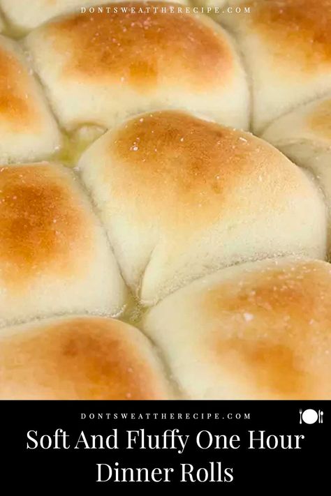 One-Hour Dinner Rolls recipe that is easy, fast, amazingly soft, fluffy, light and flavorful! Warm, buttery rolls on the table in 60 minutes. #bread #rolls #onehour #soft #fluffy #light 1 Hour Rolls Recipe, Homemade Rolls Without Yeast, No Rise Rolls Quick, 30 Minute Yeast Rolls, Easy Dinner Roll Recipe, Quick Yeast Dinner Rolls, Easy Quick Rolls, Quick Homemade Dinner Rolls, Soft And Fluffy Dinner Rolls