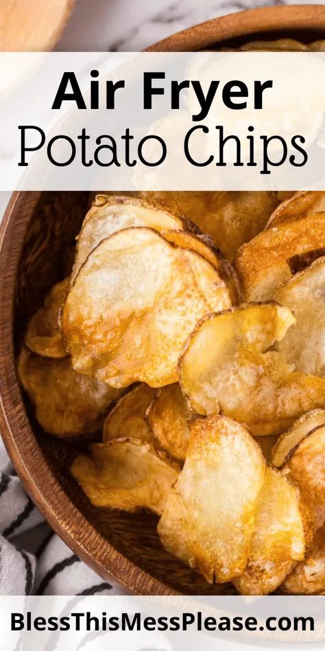 Make your own batch of Air Fryer Potato Chips with just 3 simple ingredients! Crispy, salty, and couldn’t be easier. Air Fryer Crispy Potatoes, Airfryer Potatoes, Air Fryer Chips, Air Fryer Potato Chips, Air Fry Potatoes, Air Fryer Potato, Potato Chip Recipes, Food Air Fryer, Air Fryer Food