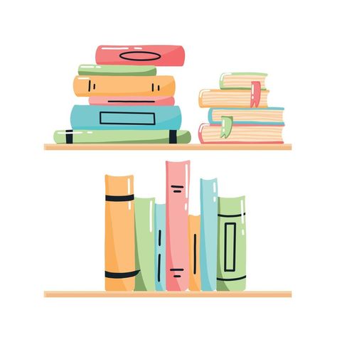 Shelf With Books Drawing, Bookshelves Illustration, Cartoon Bookshelf, Shelf Illustration, Bookshelf Drawing, Bookshelf Illustration, Bookshelf Clipart, Bookshelf With Books, Bookshelves With Books