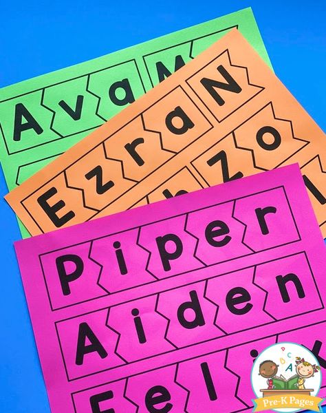 Preschool Name Crafts, K Name, Name Writing Activities, Name Activities Preschool, Kindergarten Names, K Names, Name Writing Practice, Practice Handwriting, Preschool Names