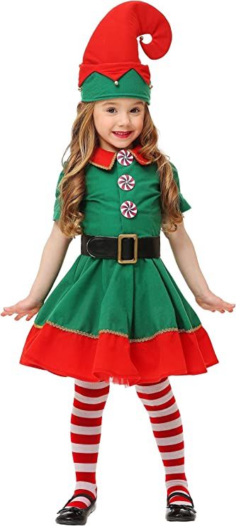 Amazon.com: Toddler Holiday Elf Costume : Toys & Games Christmas Elf Costume, Son Clothes, Elf Dress, Elf Cosplay, Baby Costumes Girl, Xmas Outfits, Mother Daughter Dress, Santa Outfit, Elf Costume