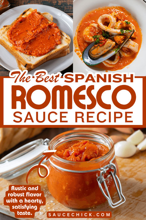 Romesco Sauce Recipe Romesco Sauce Recipe, Romesco Sauce, Creamy Garlic, Roasted Peppers, Garlic Parmesan, Toasted Almonds, Roasted Red Peppers, Simple Recipe, Sauce Recipe