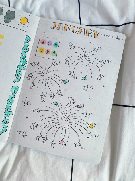 Journal Ideas Mood Tracker, Bullet Journal Ideas Mood Tracker, Journal Ideas Mood, January Bullet Journal Ideas, Artist Hue, Bullet Journal Work, Bullet Journal Month, January Bullet Journal, Journal Ideas Templates