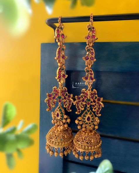 Kemp Earrings, Temple Jewellery Earrings, Wedding Jewelry Sets Bridal Jewellery, Indian Wedding Jewelry Sets, Silver Jewelry Accessories, Bridal Jewelry Vintage, Fresh Fashion, Gold Bridal Earrings, Gold Jewelry Stores