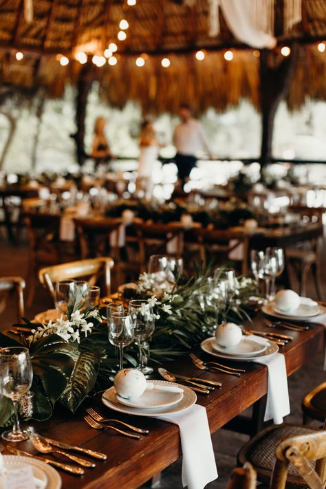 Akiin Tulum Wedding, Wedding Table Garland, Mexico Wedding Venue, Dreams Tulum, Mexico Weddings, Oceanfront Wedding, Destination Wedding Decor, Sunny Vacation, Table Garland