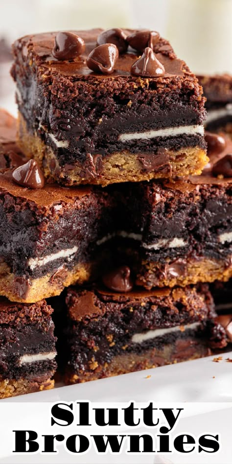 Homemade Cookie Dough, Ultimate Brownies, Cake Brownies, Ultimate Chocolate Chip Cookie, Cookie Base, Oreo Fudge, Chocolate Chip Brownies, Quick Dessert Recipes, Quick Dessert