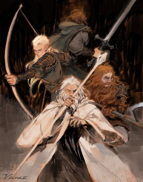 Lord Of The Rings Fanart, Legolas And Gimli, John Howe, Roi Arthur, Hobbit Art, Middle Earth Art, Lotr Art, Tolkien Art, Jrr Tolkien