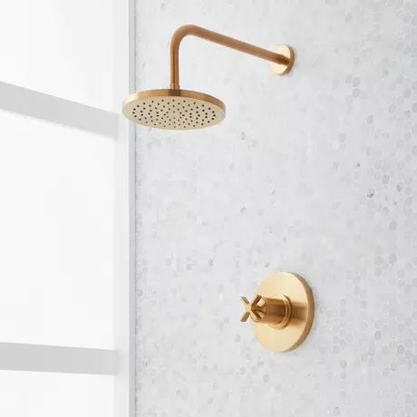 Newport Brass Shower Fixtures, Brass Shower Fixtures, Bathroom 2024, Clawfoot Tub Shower, Porcelain Sinks, Wall Mount Sinks, Black Kitchen Faucets, Console Sinks, Gold Shower