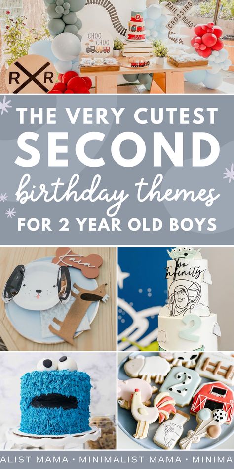 Scrolling through toddler birthday themes and cute pics of 2nd birthday parties, trying to find the best 2nd birthday party themes? This mega-list of FREAKING ADORABLE birthday themes for boys is full of ideas that my own 2 year old, and all my toddler boy nephews - are OBSESSED with! Birthday Themes For 2 Year Boy, Birthday 2 Year Boy, Birthday Party For 2 Year Boy, 2yrs Old Birthday Party Ideas Boy, 2 Yr Birthday Party Ideas Boy, Baby Boy Party Themes, 2 Year Boy Birthday Party Ideas, Second Birthday Ideas Boy, Second Birthday Theme Boy