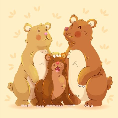 Bear Family Illustration, Illustration Family, Bear Family, Bear Illustration, Family Illustration, Psd Icon, Vector Photo, Premium Vector, Graphic Resources