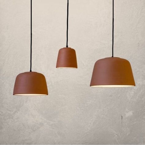 Byron Bay Showroom & Online on Instagram: "~ CLAY POT PENDANTS ~ Terracotta pendant lights bring a natural, rustic warmth to your space. The ‘Clay Pot’s’ simple shape and natural finish make this light a great versatile option in a wide range of applications. Find out more in our NEW ARRIVALS or this link on FB https://www.creativelightingsolutions.com.au/interior/pendants/clay-pot-pendant-3-sizes/p/2546 #claylights #terracottalights #claypendants #kitchenislandlights #rusticlights #barlights Teracotta Interior, Terracotta Light Fixtures, Terracotta Pendant Light, Teracotta Pots, Pottery Terracota Lamp Base, Terracota Handmade Lamp, Teracotta Pendant Lights, Terra Cotta Clay Pots, Pot Lights