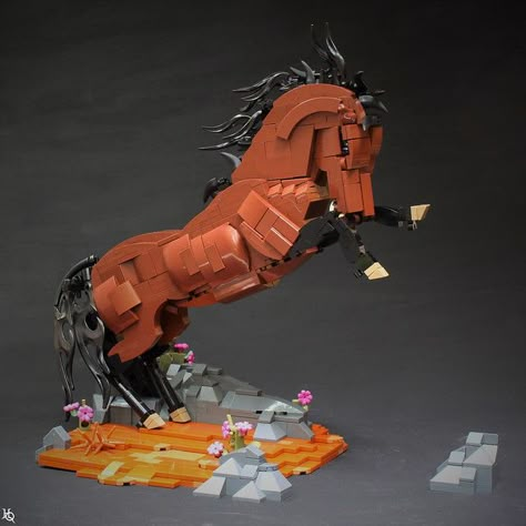 She called me a steed | The Brothers Brick | The Brothers Brick Lego Horse, Lego Animals, Pinterest Crafts, Lego Characters, Lego Pieces, Lego News, Lego Pictures, Amazing Lego Creations, Lego Craft