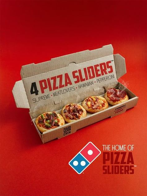 Domino's Pizza Sliders | Domino's Pizza Sliders launch in Ne… | Flickr Pizza Sliders, Pizza Box Design, Luau Party Food, Pizzeria Design, Pizza Slider, Domino’s Pizza, Pizza Branding, Domino's Pizza, Pizza Menu