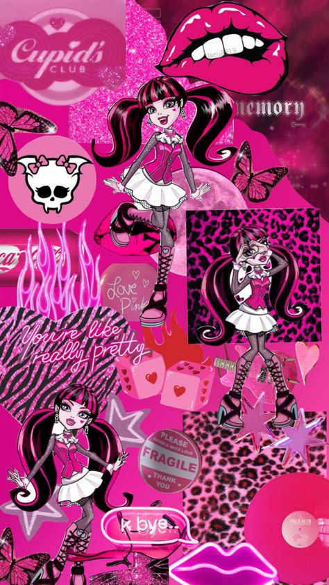 Monster High Wallpaper, High Mood, Pink Hello Kitty Wallpaper Iphone, Cat Monster, High Wallpaper, Pink And Black Wallpaper, Cupid Love, Monster High Pictures, High Pictures