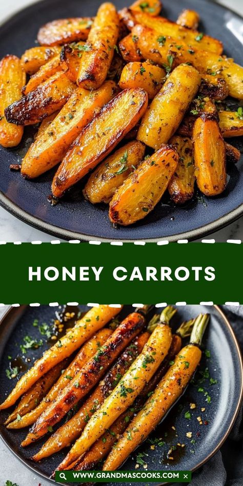 Roasted with honey and a dash of seasoning, these carrots come out sweet, caramelized, and incredibly tasty. A side dish everyone will love! Roasted Honey Carrots, Carrots Roasted, Caramelized Carrots, Honey Carrots, Creamy Pie, Honey Roasted Carrots, Rich Chocolate Cake, Honey Roasted, Vegetarian Paleo