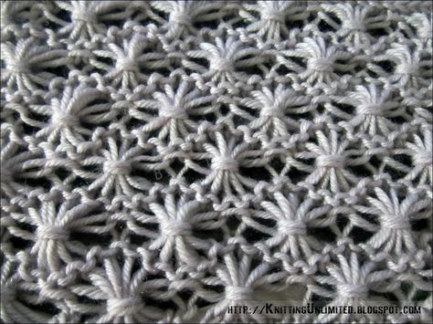 Knitting Stitches - Knittting Crochet Flower Knitting, Flower Knit, Knitting Instructions, Dandelion Flower, Creation Couture, Knit Stitch Patterns, Beautiful Knitting, Diy Knitting, Knit Stitch