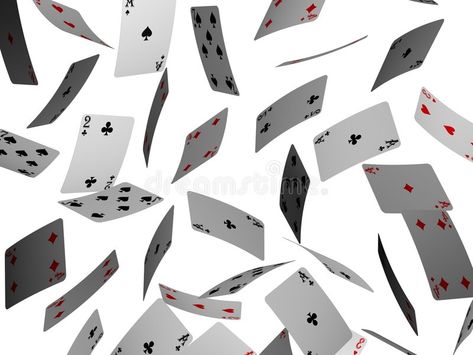 Falling Cards Drawing, Falling Playing Cards Drawing, Poker Cards Drawing, Poker Anime, Poker Illustration, Casino Money, Sequence Style, Casino Jackpot, Cards Illustration