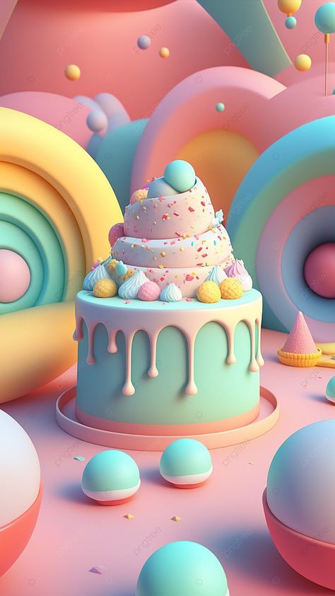 Pastel De Cumpleaños Macaron Color Lindo Fondo Tortas Color Pastel, Cute Baking Wallpaper, Pastel Color Cake, Cakes Wallpaper, Dessert Wallpaper, Baked Makeup, Pasteles Aesthetic, Baking Photos, Baking Wallpaper