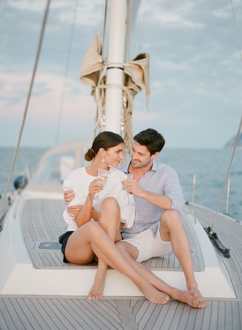 Yacht Photoshoot, Boat Engagement Photos, Photo Romance, Boat Photoshoot, Honeymoon Inspiration, Bride Attire, Yacht Wedding, Adriatic Coast, Creative Photoshoot Ideas