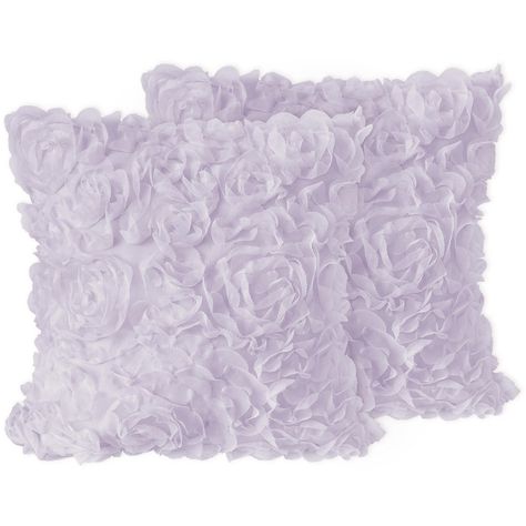 Lavender Purple Rose Collection Bring style and fashion into your home with these beautiful and unique decorative accent throw pillows. No need to buy a new sofa or bedroom suite just because you’re craving a change. Whether on a bed, chair, or sofa, these large throw pillows are a great and inexpensive way to get that instant makeover. *Please Note: These pillows are sold as a set of 2 - order as many as you need. Sweet Jojo Designs creates various coordinating room accessories and decor for al Light Purple Pillows, Lilac Dorm Room, Light Purple Room Decor, Lavender Room Ideas, Lavender Bedroom Decor, Purple Accent Pillows, Purple Room Aesthetic, Lavender Throw Pillows, Lavender Bedroom