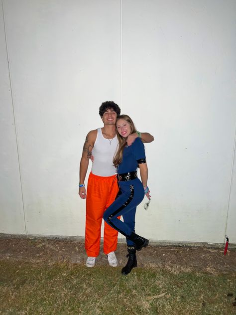 Prison Couple Costume, Police And Convict Costume, Couple Halloween Cop And Inmate, Prisoner Halloween Costume Guy, Guy Prisoner Costume, Couples Costumes Cop And Prisoner, Police Officer And Prisoner Costume Couple, Police Woman And Prisoner Costume, Police And Robber Costume Couple