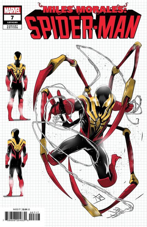 Miles Morales is at the center of Carnage Reigns’ story, and defeating Cletus Kasady may just require him to suit up as the new Iron Spider. Spidey Sona, Iron Spider Suit, Marvel Universe Art, Suki Avatar, Miles Morales Spider Man, Marvel Character Design, Spiderman Suits, Image Spiderman, Spiderman Art Sketch