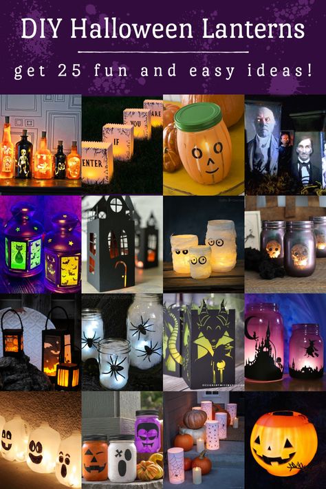 Diy Halloween Luminaries Outdoor, Halloween Paper Lanterns Diy, Halloween Lanterns Diy Kids, Diy Halloween Lantern, Halloween Lantern Ideas, Halloween Lanterns Diy Decorating Ideas, Halloween Luminaries Diy, Diy Lantern Decor, Diy Halloween Lanterns