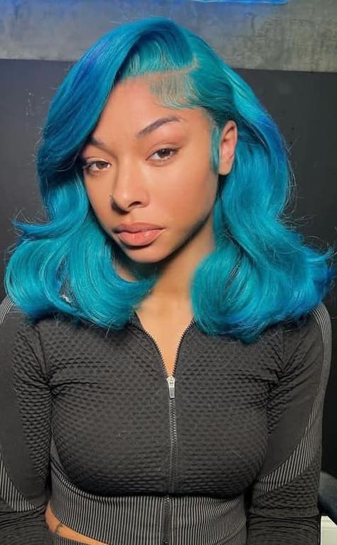 A blue hair wig can be a fun and bold accessory to change up your look! Whether you're cosplaying, attending a themed event, or just feeling adventurous, a blue wig can add a unique flair to your style. Just make sure to find a shade of blue that complements your skin tone and personal style Link is 👇👇👇👇 https://s.click.aliexpress.com/e/_DkIYzFT Blue Bob Black Women, Blue Hair Wig, Fun Wigs, Change Up Your Look, Blue Wigs, Black Cosplay Wig, Swoop Bangs, Blue Bob, Aliexpress Hair