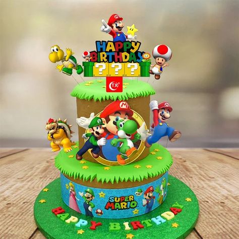 Super Mario game anime mario bros Luigi yoshi Bowser Cupcake Cake insert for Kids Birthday Party Cake Decoration supplies giftsDisney Superhero Avengers Paper Cup Plate Flag Disposable Tableware Boy's Birthday Baby Shower Party Decoration Suit Supplies Bowser Jr Birthday Cake, Yoshi Birthday Cake, Super Mario Yoshi, Mario Birthday Cake, Kids Birthday Party Cake, Super Mario Cake, 40th Cake, Mario Cake, Mario Yoshi