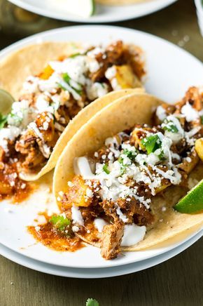 Crockpot Tacos, Pastor Tacos, Mexican Feast, Stomach Rumbling, Tacos Al Pastor, Crock Pot Tacos, Supper Ideas, Pork Tacos, Street Tacos