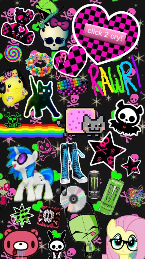 #scene #pinkandgreen #scenequeen #scenekid #rave #kandi #scenemo Rave Scene Aesthetic, Scene Moodboard, Scenecore Background, Scene Kandi, Rave Kandi, Y2k Scene, Media Magazine, Scene Aesthetic, Scene Wallpaper