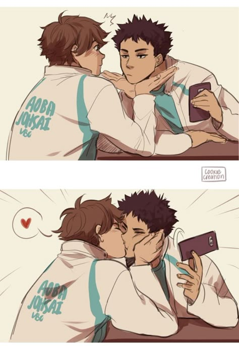 Iwaoi Comic, Haikyuu Kageyama, Volleyball Anime, Haikyuu Funny, Haikyuu Ships, Haikyuu Manga, Haikyuu Characters, Haikyuu Fanart, Fanarts Anime