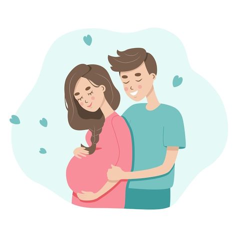 Vector vector illustration of pregnant c... | Premium Vector #Freepik #vector #pregnant-couple #pregnant #pregnant-mother #maternity Pregnant Cartoon, Iphone Wallpaper Off White, Illustrated Family Portrait, Pregnancy Illustration, Parenting Photos, Pregnancy Art, Happy Husband, Caricature From Photo, Diy Birthday Gifts For Friends